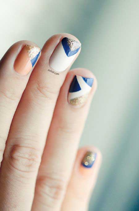 Manicures, Blue Nails, Nail Polish, Geometric Nail Designs 