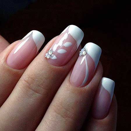 Wedding Nails, French Manicure, Flower Nail, Simple Nails, Manicures, Nail 