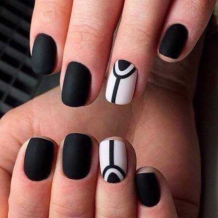 Black Nail, Halloween Nails, Manicure in Black, Black, White, Best, Gallery 
