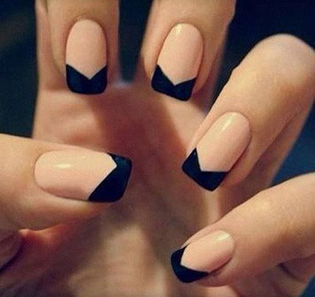 Nail Manicure Black French