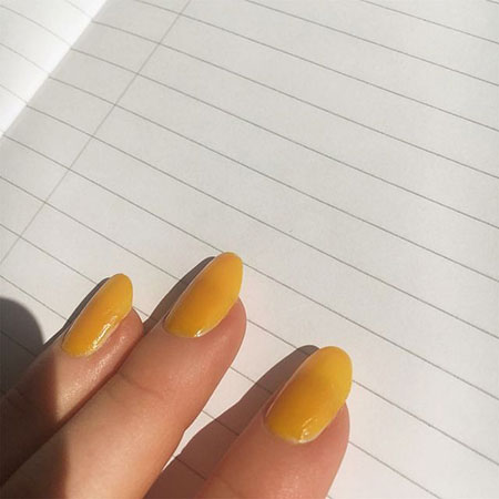 Yellow Color Stiletto Manicure