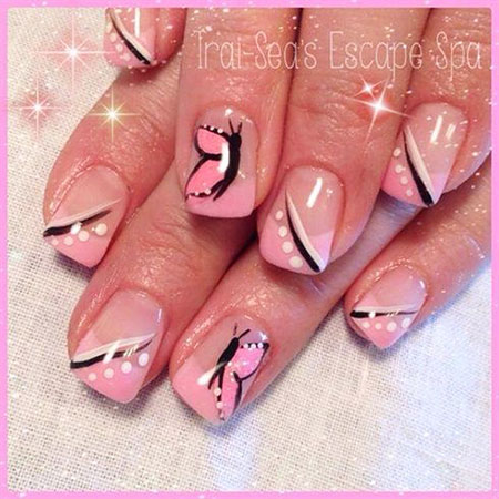 Cute Nail Polish, Butterfly Pink Gallery Manicure