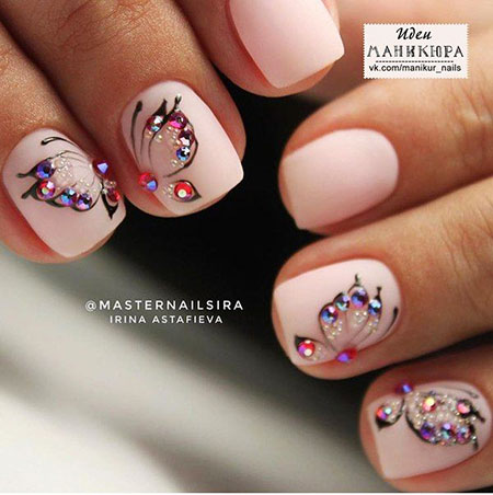 Manicure Style Pink Butterfly