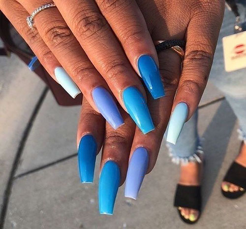 Blue Cute Nails