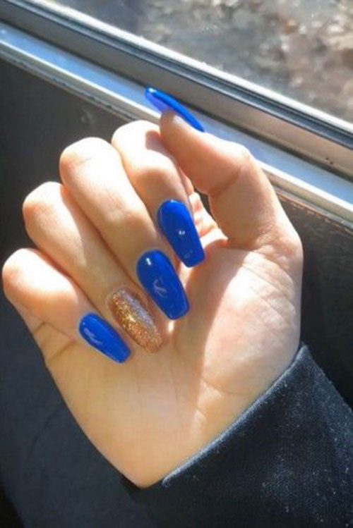 Midnight Blue Acrylic Nails