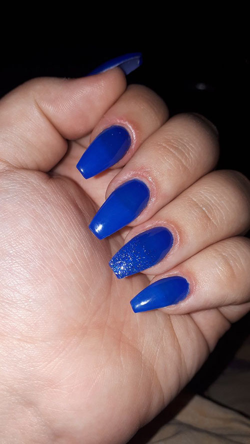 Blue Nails Acrylic