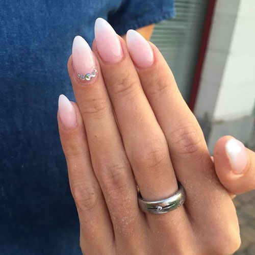 Light Pink Nails With Sparkles