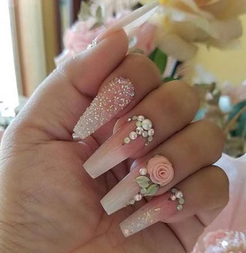 Lily Flower Nail Art